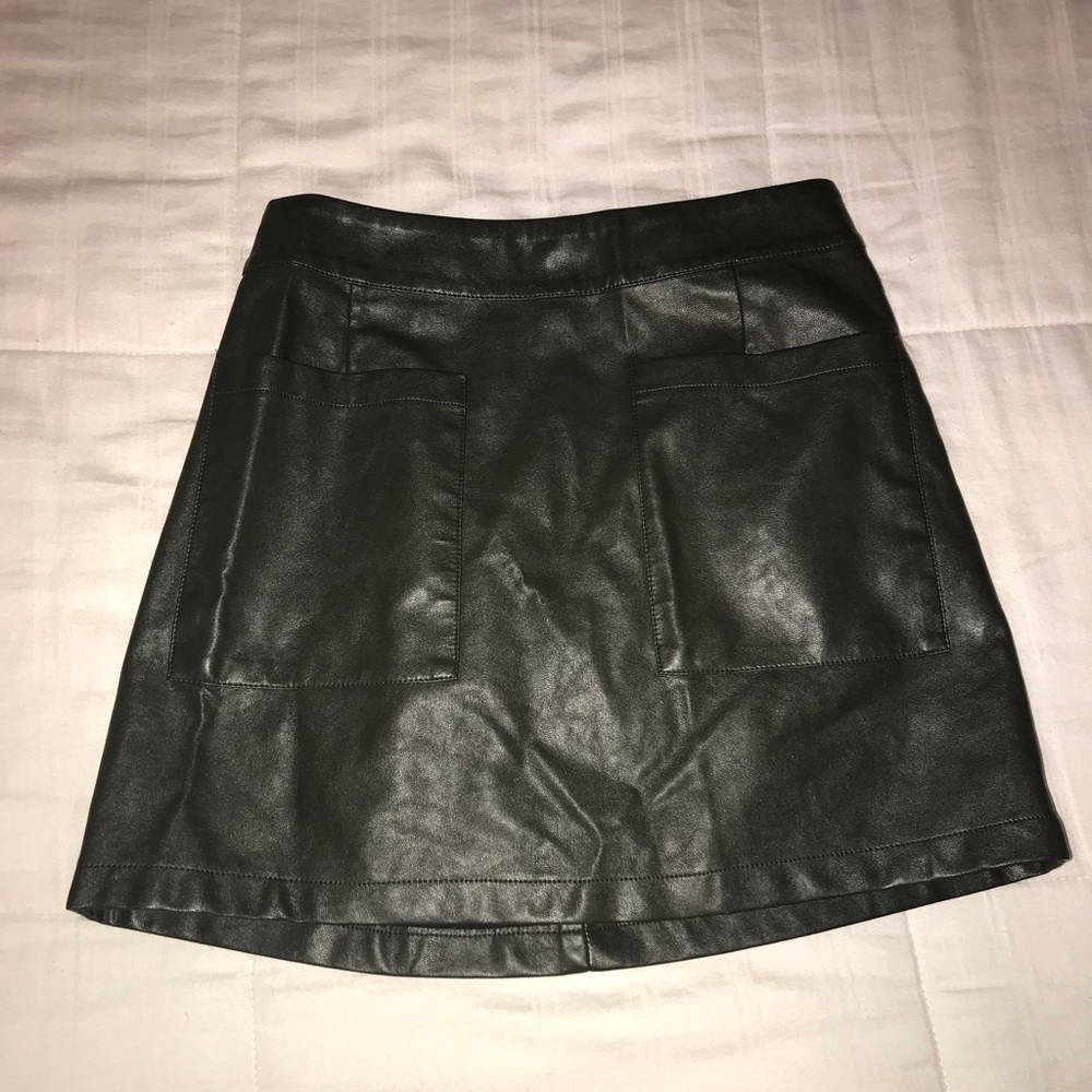 Leather mini skirt